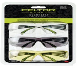 Peltor Sport Secure Fit 400 Eye Protection - 3 Pack: Clear - Amber And Grey Lenses - Anti Fog