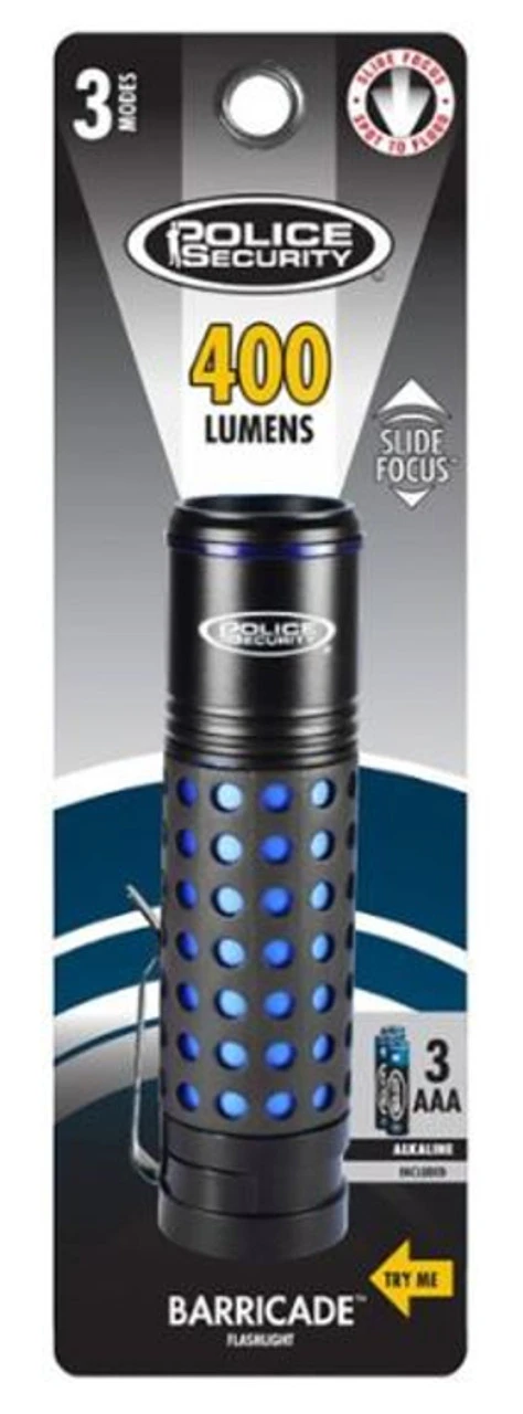 Police Security Barricade 400 Lumens LED Flashlight Black 3 Police Security Barricade 400 Lumens LED Flashlight Black