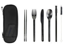 EcoVessel Wanderware 6 Piece Reusable Utensil Set - Black Shadow
