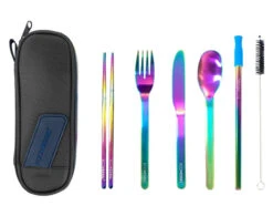 EcoVessel Wanderware 6 Piece Reusable Utensil Set - Rainbow