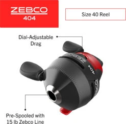 Zebco 404 Spincast Reel And 2-Piece Fishing Rod Combo, Durable Fiberglass Rod With EVA Handle, QuickSet Anti-Reverse Reel With Built-In Bite Alert, Pre-Spooled -Leupold Store 2516305 3 21173.1678915305