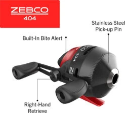 Zebco 404 Spincast Reel And 2-Piece Fishing Rod Combo, Durable Fiberglass Rod With EVA Handle, QuickSet Anti-Reverse Reel With Built-In Bite Alert, Pre-Spooled -Leupold Store 2516305 4 43209.1678915305