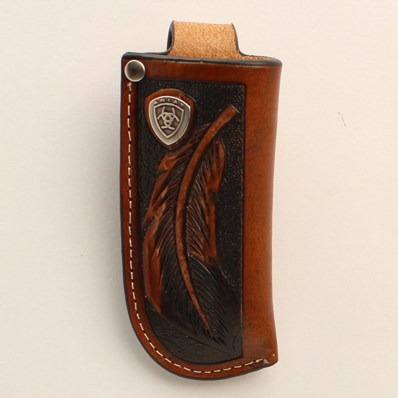 Ariat Tan & Brown Large Feather Design Knife Sheath 3 Ariat Tan & Brown Large Feather Design Knife Sheath