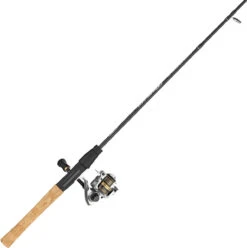 Zebco Quantum Strategy Spinning Reel And 2-Piece Fishing Rod Combo, IM7 Graphite Rod With Cork Handle, Continuous Anti-Reverse Clutch Fishing Reel