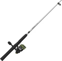 Zebco Stinger Spinning Reel And 2-Piece Fishing Rod Combo, Durable Fiberglass Rod With EVA Handle, Quickset Anti-Reverse Fishing Reel With Ball Bearing Drive