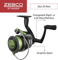Zebco Stinger Spinning Reel And 2-Piece Fishing Rod Combo, Durable Fiberglass Rod With EVA Handle, Quickset Anti-Reverse Fishing Reel With Ball Bearing Drive -Leupold Store 2755905 3 32592.1678915576