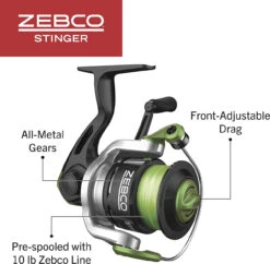 Zebco Stinger Spinning Reel And 2-Piece Fishing Rod Combo, Durable Fiberglass Rod With EVA Handle, Quickset Anti-Reverse Fishing Reel With Ball Bearing Drive -Leupold Store 2755905 4 57236.1678915576
