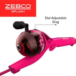 Zebco Pink Splash Kids Spincast Reel And Fishing Rod Combo, 29" Durable Floating Fiberglass Rod With Tangle-Free Design, Oversized Reel Handle Knob, Pre-Spooled With 6-Pound Zebco Fishing Line -Leupold Store 2755920 4 64902.1678915501